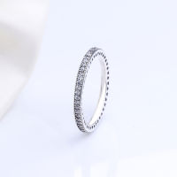 S925 แหวนเงินแท้ แหวนเพชรแถวเดียวรุ่นใหม่ แหวนหญิง Panjia Classic ผู้ผลิตหนึ่งชิ้น ~