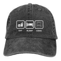 Software Developer IT Coder Programmer Geek Multicolor Hat Peaked Womens Cap Eat Sleep Code Personalized Visor Protection Hats