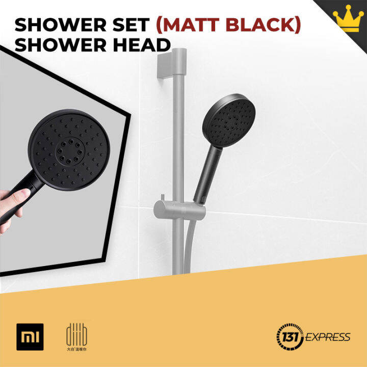 Diiib Shower Set Matt Black Shower Head Hose Lift Bar Shower