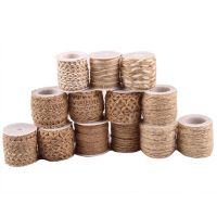 【YD】 5m/Roll Burlap Jute Twine Cord Needlework Supplies Wrap Packing String Wedding