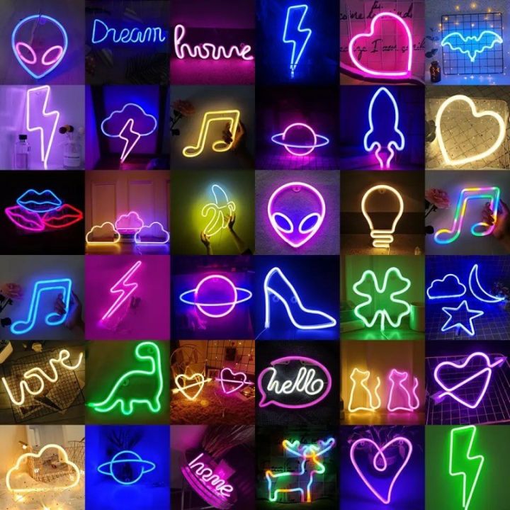 HCM]Đèn Led Neon Trang Trí Phòng Ngủ - Đa Dạng Mẫu Vũ Trụ Chữ Home Chữ Love  