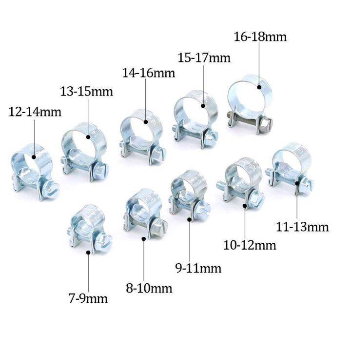 zhuwnana-อุปกรณ์ท่อฟิตติ้ง-ที่หนีบสายยาง-เครื่องมือสำหรับซ่อม-ชุดจัดประเภท-คลิปหนีบท่อ-ปรับได้ปรับได้-เหล็กกล้าคาร์บอนกัลวาไนซ์-ห่วงท่อห่วง-ท่อน้ำมันเชื้อเพลิงท่อระบายอากาศ