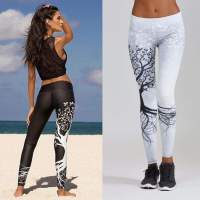 Pants Sport Fitness Pilates Yoga Slim Leggings Elastic Women Print Tree Fashion