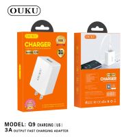 มาใหม่?ชุดชาร์จ OUKU Q9 ชาร์จเร็ว 3A ชุดชาร์จ1USB 3A FAST CHARGE หัวชาร์จ+ สาย ยาว1เมตร สำหรับ for L/Type C/Micro