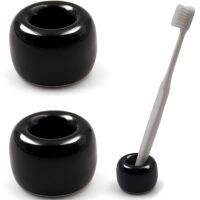 Handmade Toothbrush Holder Ceramic Mini Toothbrush Holder Black