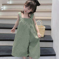 Pattern Kids Overalls For Children Plaid Jumpsuits Baby Girl 2022 Summer Pants Child Casual Trousers штаны для девочек