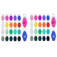 80Pcs Vintage Motel Keychains 20 Colors Hotel Keychains Blank Heat Transfer Ornament for Sublimation Vinyl DIY Making