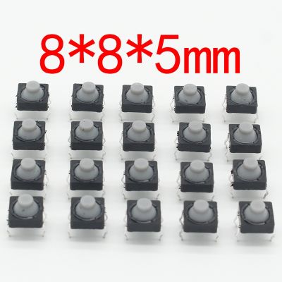 20pcs/lot 8x8x5MM 4PIN G77 Conductive Silicone Soundless Tactile Tact Push Button Micro Switch Self reset