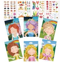 Puzzle Make Your Own Princess Sticker Pad For Girls 6 Faces 4 Sticker Sheets Creative-A-Face Kids DIY Sticker Toys Party Gifts