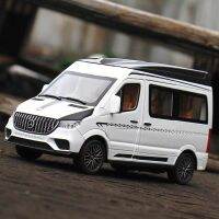 MPV Van Spint RV โมเดลรถโลหะผสม1:24สปรินเตอร์รถของเล่นโลหะการจำลองเสียงและแสงเด็กผู้ชายของเล่นของสะสมของขวัญ