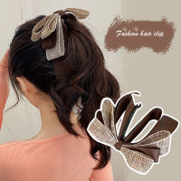 La jadore กิ๊บหนีบผมรูปโบว์ กิ้ฟติดผมสวยๆ สไตล์เกาหลี สำหรับผู้หญิง Bow banana hairpin girl chic hair clip pearl hairclip