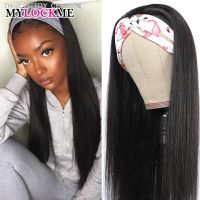 MYLOCKME Womens Headband Wig Human Hair Straight Glueless Brazilian Wigs For Black Women Remy Full Machine Made Fast Delivery [ Hot sell ] TOY CENTER