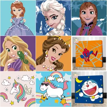 Disney Paint By Number Elsa Princess Kits Oil Painting Frozen Drawing  Cartoon Picture Artcraft On Canvas