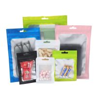 100Pcs Matte Zip Lock Plastic Bags Aluminum Foil Hologram Mylar Food Pouch Small Packing Bag Gift Bag Reclosable Storage Pouches