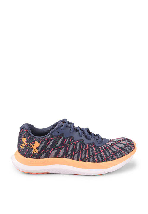 orange and grey under armour shoes