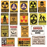 Vintage Danger Radiation Warning Plaque Retro Metal Tin Signs Poster Coffee Bar Pub Club Decoration Home Decor