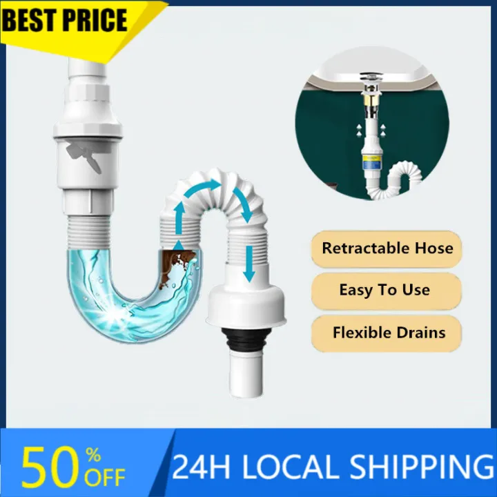 Flexible Drain Pipe, Angle Simple Flexible Extension Hose Tail Pipe ...