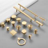 Fine Copper Handles for Furniture Modern Simplicity Golden Cabinet Knobs and Handles Multiple Shapes Drawer Knobs
