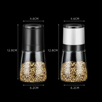 2Pcs Set Pepper Grinder Glass Manual Salt and Pepper Mill Grinder Spice Shakers Kitchen Tools Accessories