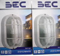 โคมไฟผนังภายนอก BEC รุ่น 2121C White 8 นิ้วสีขาวแถมฟรีหลอดLED 1หลอด