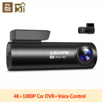 รถเครื่องบันทึก4K + กล้องด้านหลัง1080P (ฟรี64G TF) 800MP เลนส์ GPS Wifi รถ DVR เครื่องบันทึกเสียง Dash Cam Night Vision M300S