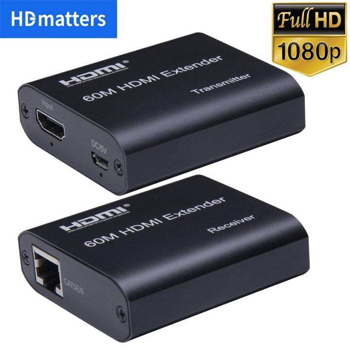 Extender HDMI RJ45 1080P HDMI Extender Over Cat5e Cat6 Ethernet Cable ...