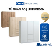 Tủ quần áo JYSK Limfjorden gỗ công nghiệp màu sồi trắng R180xS58xC200cm