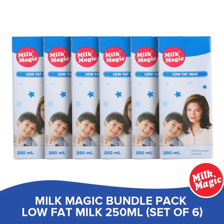 Milk Magic Low Fat Milk 250ml Set Of 6 Nutritious Healthy Flavored Drink Grocery Savers 4260