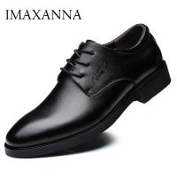 IMAXANNA Men Shoes Luxury Brand Leather Business Dress Wedding Shoes Man Classic Leather Shoes Footwear Plus Size 38-47