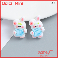 Qcici 10ชิ้นการ์ตูนเครื่องดนตรีกระต่ายอุปกรณ์ติดผมน่ารักหมวกกล่องเครื่องเขียน DIY เครื่องประดับทำของตกแต่งบ้าน