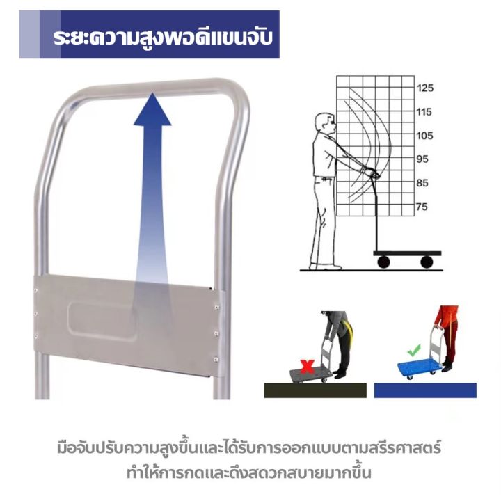 รถเข็นของ4ล้อ-รับน้ำนหนัก150-รถเข็นพับได้-รถเข็นอเนกประสง-รถลากใส่ของ-รถเข็นคอนโด-รถเข็นเหล็ก-รถเข็นตู้เย็น