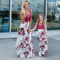 【YF】 Mom And Daughter Dresses Sleeveless Printing Girl 2023 Summer Dress Matching Family Outfits Women Even Mother Kids Clothes