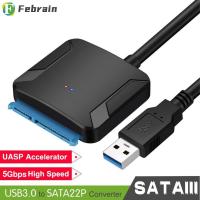 FEBRAIN รองรับความเร็วสูงอเนกประสงค์ UASP 2.5/3.5นิ้วฮาร์ดดิสก์ SSD สายแปลงสัญญาณ USB 3.0อะแดปเตอร์ซาต้า