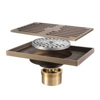 HIDEEP Antique Copper Floor Drain Large Flow Deodorant Floor Drain for Family Bathroom Toilet Kitchen Balcony