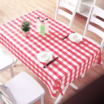 Rayua ใช้แล้วทิ้งหนาสีแดงผ้าปูโต๊ะผ้าปูโต๊ะปาร์ตี้ตกแต่งบ้าน