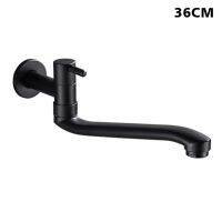 G1/2 Modern Kitchen Faucet Hotel Leakproof Balcony Black Single Cold Stainless Steel Home Mop Pool Lengthen Rotatable One Handle