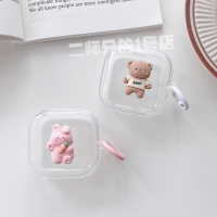 READY STOCK! Cute Transparent Cartoon Radish Rabbit &amp; Brown Bear for Samsung Galaxy Buds Live Soft Earphone Case Cover