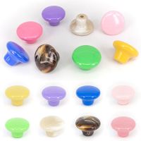 Plastic Imitation Ceramic Furniture Handle Round Single Hole Cabinet Small Handle Knobs Wardrobe Drawer Cupboard Pulls Handle