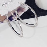 【YP】 BLIJERY Sparkling Color Rhinestone Big Hoop Earrings Round Wedding Prom Jewelry Brincos