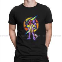 Metroid Game FIGHTT Shirt Vintage Homme Mens Tshirt Oversized O-Neck Men Tops