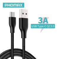 （SPOT EXPRESS）สายเคเบิล PHOMAX Type C USB Charging3A USB-C สายข้อมูลสำหรับ SamsungXiaomi 0.25M/1M/2MPhone สายชาร์จ