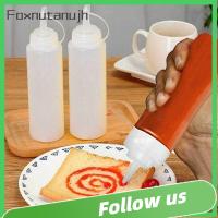 FOXNUTANUJH พลาสติกทำจากพลาสติก ขวดน้ำซอสมะเขือเทศ ขวดเครื่องปรุงอาหาร ภาชนะบรรจุบรรจุ ขวดจ่ายน้ำมัน ใช้ซ้ำได้ บ้านในบ้าน ขวดซอสบีบ อุปกรณ์เสริมห้องครัว