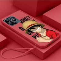 เคส Realme C53เคสนิ่มใส่โทรศัพท์ซิลิโคนเหลวป้องกันเคสกันกระแทกมือถือเรียบหนึ่งชิ้นลูฟี่กับสายคล้อง