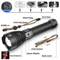 XLamp XHP90 The Most Powerful Usb Zoomable Led Flashlight Tactical Flash Light Torch By 26650 or 18650 Hunt