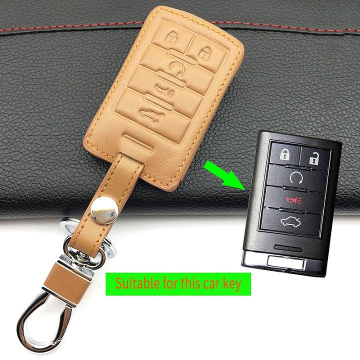 hot-sale-car-leather-case-cover-remote-fob-for-cadillac-escalade-atsl-srx-xts-sls-cts-sts-ats-bls-4-buttons-5-buttons-key-case