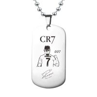 【CW】Stainless Steel Tag Necklace C Ronaldo Army Brand Titanium Steel Necklace