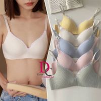 Daisy Collection Japan new design Contrast Lace Nonwire Bra with stripe design lingerie