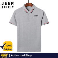 เสื้อยืดแขนสั้น JEEP SPIRIT เสื้อโปโลคอปกออกกำลังกายบนท้องถนนของผู้ชายเสื้อโปโลดูดซับเหงื่อระบายอากาศได้สำหรับฤดูร้อน