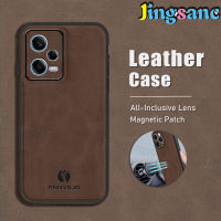 Jingsanc เคสหนังสำหรับ Xiaomi Redmi Note 12 Pro 5G เคสโทรศัพท์แบบธุรกิจหรูหราหนังแกะซิลิโคนนิ่มกันกระแทก Xiaomi Redmi ฝาปิดด้านหลังเลนส์รวมทุกอย่าง A36-1 12 Pro 5G