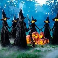 【HOT】✧♈ Decorations Outdoor Large Up Holding Hands Screaming Witches P15F